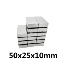 1/3/5/10PCS 50x25x10 mm N35 Block Powerful Magnets Strip Neodymium Magnet 50x25x10mm Strong Permanent NdFeB Magnetic 50*25*10 mm