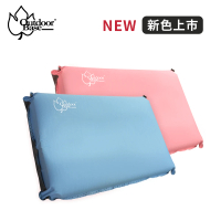 【Outdoorbase】3D舒壓自動充氣枕頭(珊瑚粉/冰藍色)