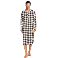 Wang Yanlin Style Pajamas All-Cotton One-Piece Pajamas for Men Non-Tight Waist Men's Nightdress Thin