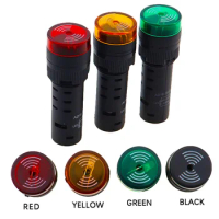AD16-16SM 16mm buzzer 12V 24V 110V 220V 380V Flash Signal Light Red LED Active Buzzer Beep Alarm Indicator Red Green Yellow