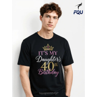 FQU Outfit Kaos 40 Tahun Meriah untuk Halloween & Natal Tim Olahraga Lucu, Kaos Lengan Pendek Kerah 
