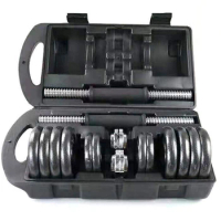 Gym Multi-function Equipment Manufacturer Curved Barbell Weights 15/20/30/50kg Black Adjustable Dumbbells Set Case