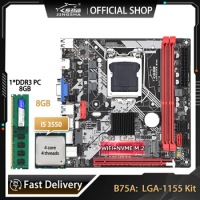 B75 LGA 1155 Motherboard Kit With I5 3550 Processor And 8GB DDR3 Memory Plate Placa Mae LGA 1155 Set Support WIFI NVME M.2
