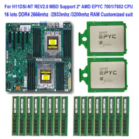 H11DSI-NT Rev2.0 Motherboard + 2*EPYC 7261 7251 7371 7301 7281 7451 7401 7351 7601 7551 7501 CPU 16* 64G DDR4 2666mhz RAM Memory