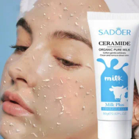 80G Milk Face Exfoliating Cream Facial Scrub Cleanses Gel Acne Blackhead Treatment Shrink Pores Bright Whitening Peeling Gel