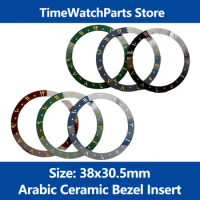 Arabic Ceramic Bezel Insert 38mm Insert For SKX007 SKX009 SRPD Watch Cases Movement Chapter Rings Seiko Watch Mod Replace Parts