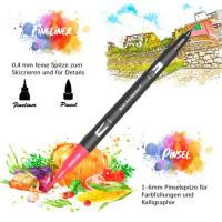 48/72/100 Dual Brush Marker Pens for Coloring Books,Fine Tip Coloring Marker &amp; Brush Pen Set for Journaling Note Taking Writing