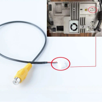 Kabel input kamera serasi Alpine untuk output video RCA – kabel audio hitam ABS 22 cm untuk unit kep