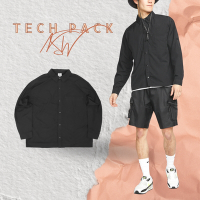 Nike 長袖 NSW Tech Pack Shirts 男款 黑 襯衫 防潑水 DX0206-010