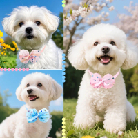 {DLGIFJIE} 10PCS Adjustable Dog Bow Ties Lace Pet Collars For Dogs Cute Cat Necklaces Puppy Bowties