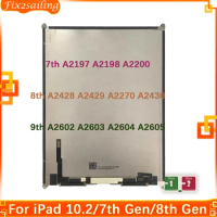 For Apple IPad 7 10.2 Ipad 8 Screen Display Panel For Apple iPad 7 10.2 A2197 A2198 A2200 Repair Replacement LCD 100% Tested