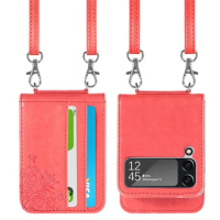 For Samsung Z Flip4 Full Protection Leather Wallet Case for Samsung Galaxy Z Flip4 5G Flip 4 Flip3 Flip 3 Anti-Shock Cover