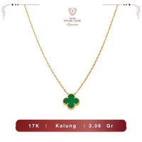 Kalung Clover Malachite Hijau 17K Terkini - Sinar Fajar