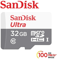 【最高折200+跨店點數22%回饋】SanDisk 32GB Ultra Micro SDHC UHS-I 記憶卡(100MB/s)無轉卡