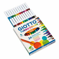 【義大利 GIOTTO】可洗式兒童隨身彩色筆(細24色)