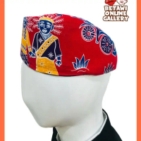 BARU Liskol / Belangkon Betawi / Liskol Batik Betawi - Merah Ondel, S / 55CM BISA CODEE