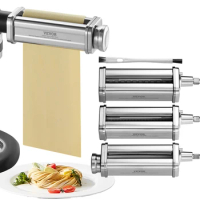 VEVOR Pasta Attachment for KitchenAid Stand Mixer Stainless Steel Pasta Roller Cutter Set Spaghetti and Fettuccine Cutter 3Pcs