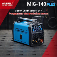 ANDELI Mesin Las MIG-140 Plus 3in1 cod dengan Kabel 1,5 Meter & Masker Las - Alat Las Profesional un