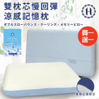 【Hilton 希爾頓】沉睡新科技雙枕芯慢回彈涼感記憶枕/買一送一(枕頭/記憶枕)(B0157)
