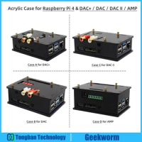 Geekworm Raspberry Pi 4 Acrylic Case for Raspberry Pi 4 Model B &amp; DAC+/DAC/DAC II/AMP Audio Expansion Board