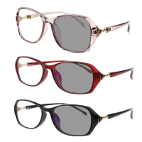 3 Pack Photochromic Reading glasses for Women ,Anti Eyestrain/Dryness/UV Large Wide Readers, Computer Presbyopic glasses