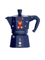 หม้อต้มกาแฟ Moka Express Magico Ricordo สำหรับ 3 ถ้วย ลาย Teddy Bear สีน้ำเงิน
