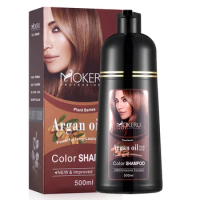 Drop shipping Israel Mokeru Argan Oil Extract Natural Permanent Hair Dye Shampoo For Women and Men