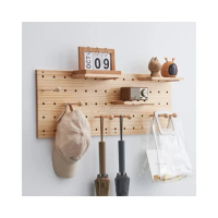 Wood Pegboard Combination Wall Organizer Kit Wooden Mounted Display Pegboard Panel Kits for Display