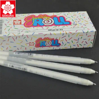 12 Pcs/Lot Sakura WHITE Gold Gelly Roll Water Based 0.7 mm XPGB#50 Gel Pen made in Japan