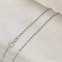 AU750 Solid 18K White Gold Necklace / O Design Chain Necklace 1.4g / 17.7 L