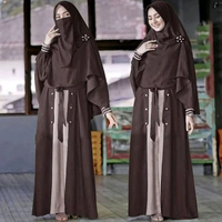 Gamis Sahara/Gamis Muslim wanita Dewasa/One Set 3in1 Gamis dan Kerudung busui friendly All Size fit 