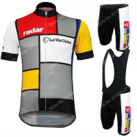 Suit Retro La Vie Claire 2022 Cycling Jersey Set Mens Summer Clothing Road Bike Shirts Bicycle Bib Shorts MTB Wear Ropa Ciclismo