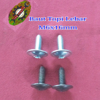 Baut Flange Baut Topi Obeng plus Bolt flange M6x16mm Lebar Topi 17,5mm Baut Universal