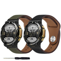 Genuine Leather Strap For Huami Amazfit T-Rex 2 Smart Watch Band Replace Bracelet Belt For Amazfit T Rex Trex 2 Pro Correa Belts