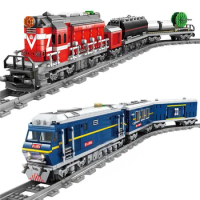 New KAZI City Train Power Function Building Block high-tech Bricks DIY Tech Toys Compatible All Brands brand Rail Trein