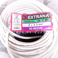 kabel listrik tembaga kawat engkel NYM 2x1.5 extrana SNI LMK 1roll