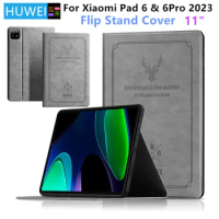 HUWEI Case For Xiaomi Mi Pad 6 6 Pro 11" Tablet PU Protevtive Flip Stand Cover for Xiaomi Pad 6 Pad6 Pro 2023 case TPU Shell