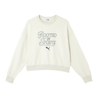 Puma 長袖 Team CC 女款 米白 綠 短版 寬鬆 大學T 衛衣 63095280