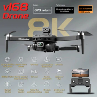 New V168 Brushless Drone GPS Positioning Automatic Return Aircraft 8K High Definition Aerial Photography Remote Control Aircraft