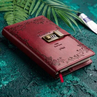 PU Leather B6 Planner Retro Notebooks and Journals Diary with Lock Agenda Password Note Books for School Notebooks Supplies