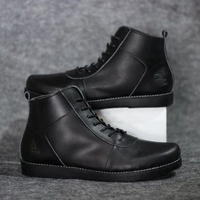 Sepatu Boots Pria Kulit Wolf Golden - Sepatu Kerja - Boot Touring Casual 42 hitam