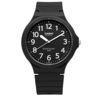 CASIO 卡西歐 經典清晰數字耐看設計橡膠腕錶 黑色 MW-240-1B 42mm
