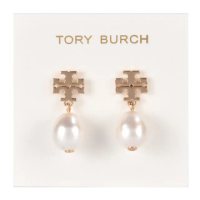【TORY BURCH】KIRA 珍珠垂墜款穿式耳環(-金)
