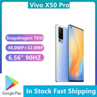 DHL Fast Delivery Vivo X50 Pro 5G Android Phone Snapdragon 765G 4200mAh 33W Charger 6.56" 90HZ Fingerprint 48.0MP NFC Face ID