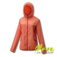 【Fit 維特】女-吸排抗UV防曬連帽外套-鮮桔 GS2302-24(吸濕排汗/抗UV/防曬外套)