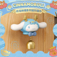 Sanrio Dragon Year Bell Anime Figure Cinnamoroll Hello Kitty Kuromi Pochacco Refrigerator Sticker Anime Model Kawaii Doll Toy