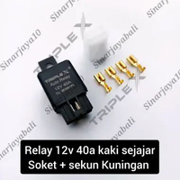 relay 4 kaki sejajar lurus 12v 40a rilay lampu ac foglamp rellay fuel pump engine mesin kipas mobil 