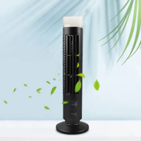 Portable Tower Fan 3W Desktop Cooling Fan Vertical Bladeless with Light USB Plug-in Or Battery Powered 2-speed for Home Office