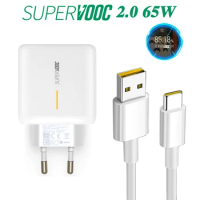 65W Supervooc 2.0 Fast Charger For Realme Q2 7 X7 X50 Q5 GT2 GT Neo2T Narzo 20 Pro Ultra Explorer Master 5G USB Type-C Cable