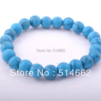 Feng Shui 10mm blue Stone Round Bead Stretch Bracelet ",Pick Stone! - Feng Shui W Gift Box